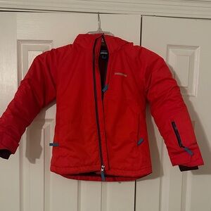 Patagonia Kids Red Puffer Jacket with Blue Accents